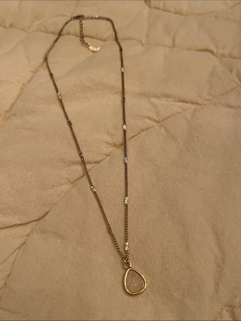 Luna Norte Delicate Goldtone Teardrop Pendant Necklace - Women Jewelry